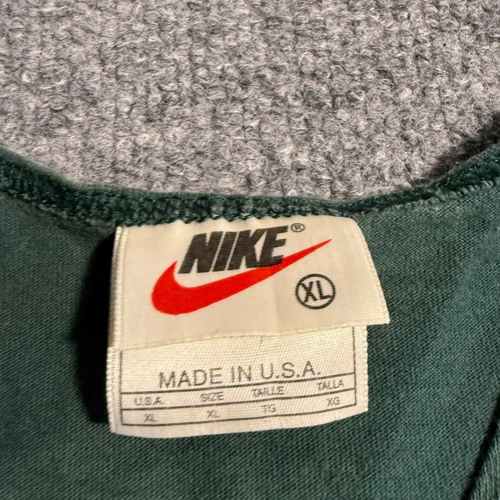 Vintage 90s Nike Tank Top XL Forest Green Swoosh Logo